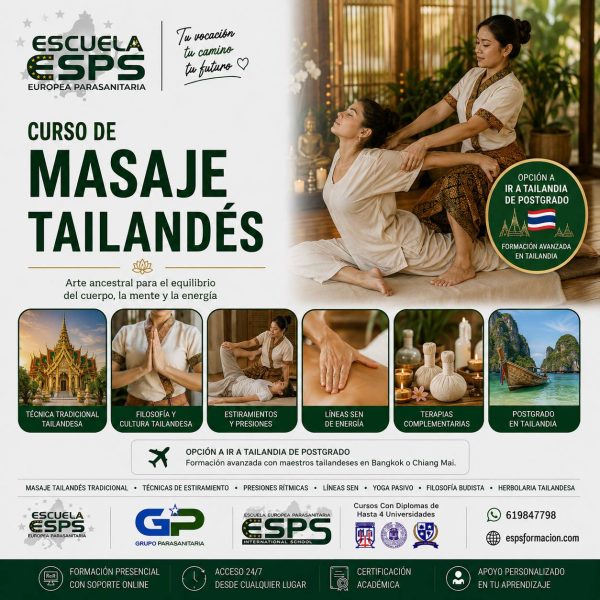 Curso de masaje tailandés. cursos profesionales masaje tailandes Coruña, Pontevedra, Santiago de Compostela, Vigo, Tenerife