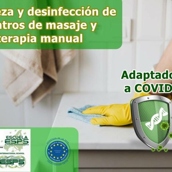 Limpieza y desinfección de centros de masaje y terapia manual. Curso Online