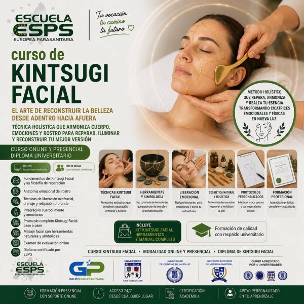 Curso de Kintsugi Facial con Uxía Cardoso – Formación Profesional en ESPS® El Kintsugi Facial es una de las técnicas estéticas más innovadoras y simbólicas de los últimos años