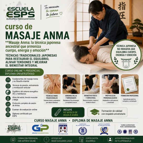 Descubre los beneficios de la técnica del masaje Anma con este curso de masaje anma profesional Curso profesional de masaje anma en Vigo, Coruña, Pontevedra y Santiago de Compostela