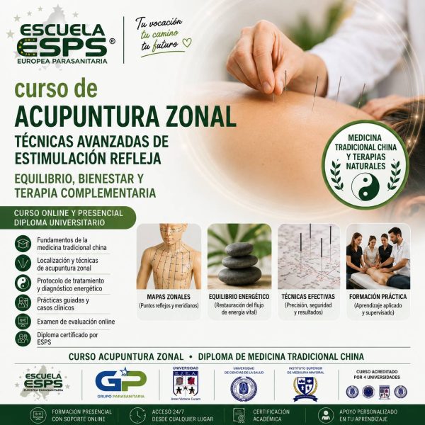 curso de acupuntura zonal en Vigo, Coruña, Santiago, Pontevedra, Lugo, Ourense, Ferrol. Cursos en Galicia de acupuntura zonal