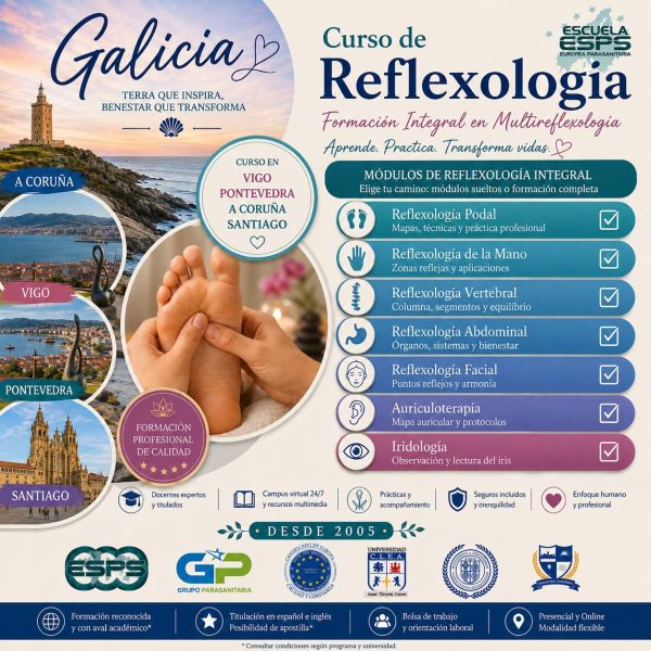 Curso de reflexología en Vigo, Coruña, Santiago, Pontevedra