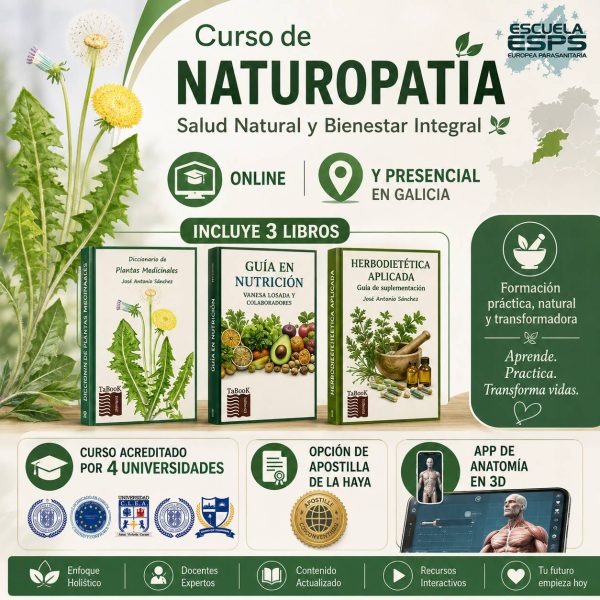 Curso de naturopatía online con 4 acreditaciones universitarias