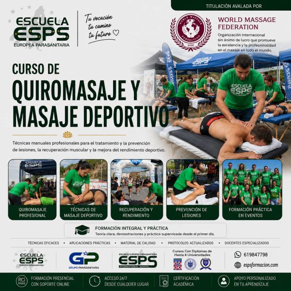 curso de quiromasaje y masaje deportivo. curso de quiromasaje, escuela de quiromasaje en Vigo, Pontevedra, Coruña, Santiago, Pontevedra, Ferrol, Lugo, Ourense