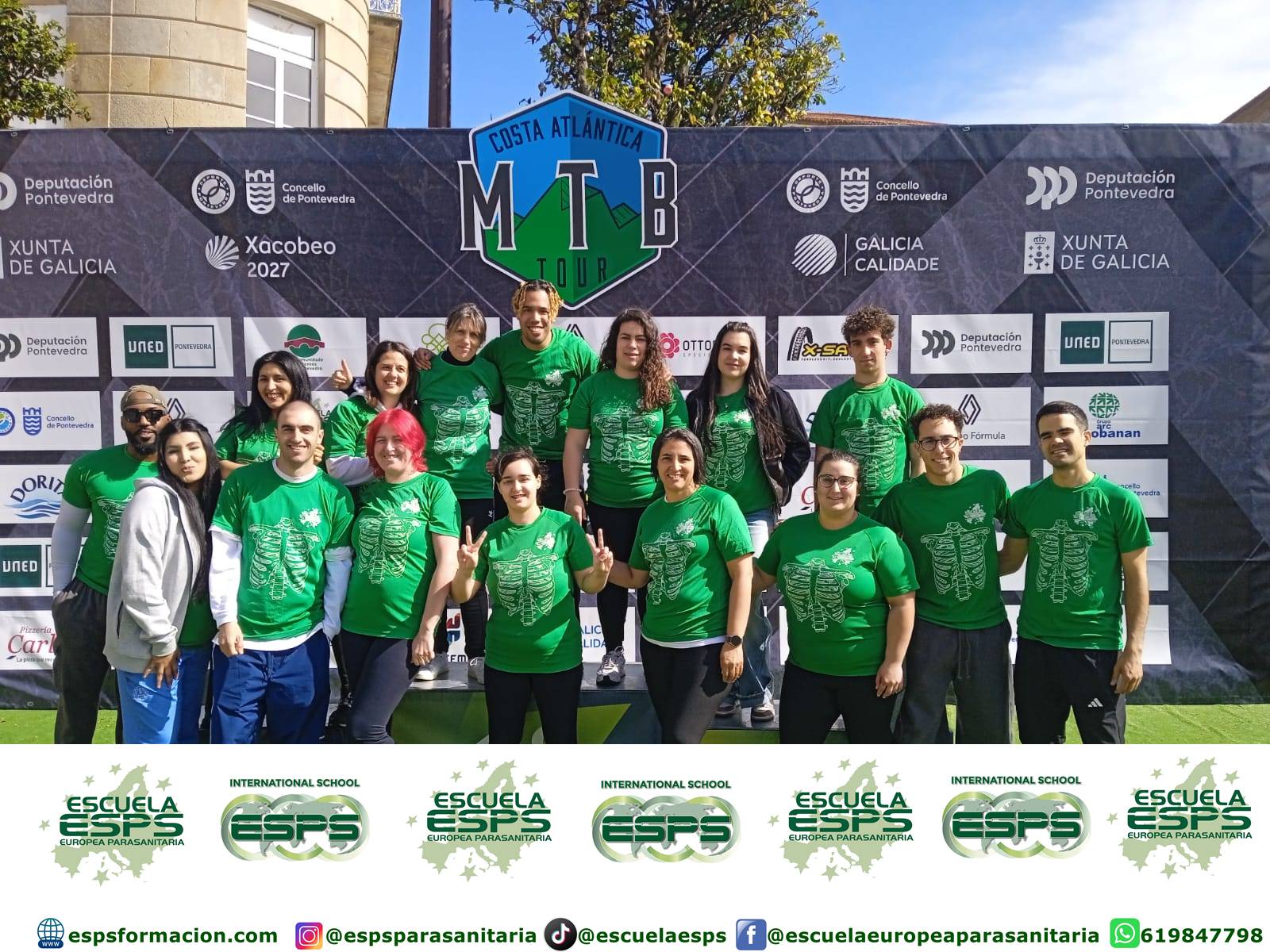 Alumnos del curso de quiromasaje en Pontevedra participan con sus masaje en la costa atlantica 2026 mtb