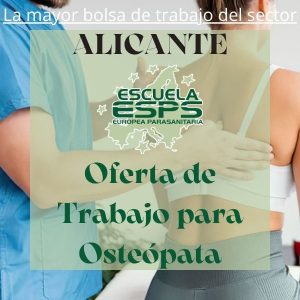 Oferta de Empleo en osteopata en Alicante
