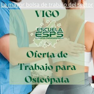 Oferta laboral para osteopata a jornada completa en Vigo