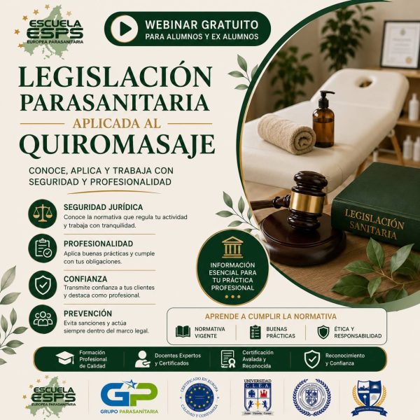 Webinar: Legislación para quiromasajistas